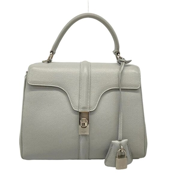 Celine Handbags - CELINE 16 (Sez) Light gray Leather Handbag